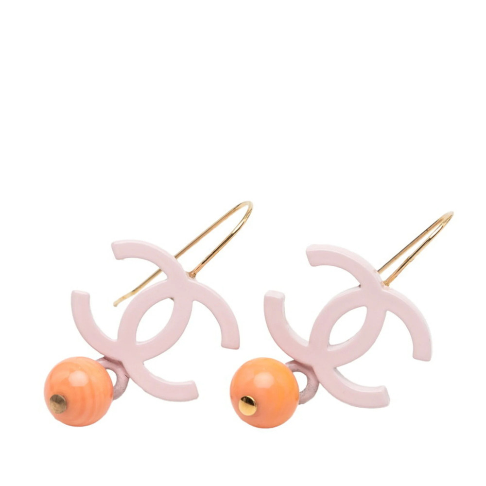 CHANEL Pink Logo Earrings - Picture 1 of 3